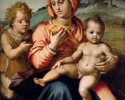 安德烈德尔萨托 - Madonna And Child With The Infant Saint John In A Landscape